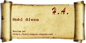 Hohl Alexa névjegykártya
